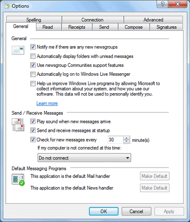 Windows Live Mail Application